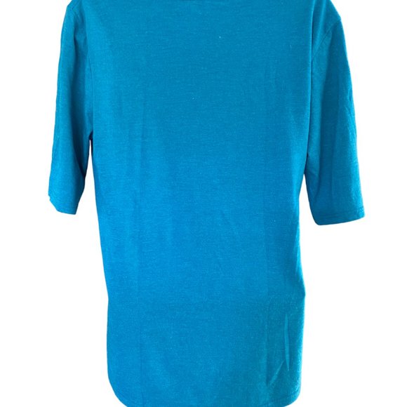 Sotting Mermaid-Neck Short Sleeve T-Shirt Turquoise Sz L #04… - Picture 4 of 9